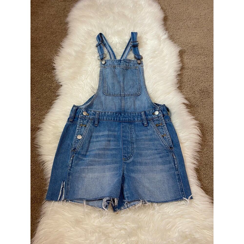 Madewell‎ Womens Overall Slash Pockets Denim Cotton Blue Casual XS Extra Small
